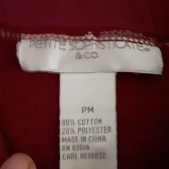 Burgundy 1/4 Zip Sweatshirt Sz PM - Picture 3 of 13